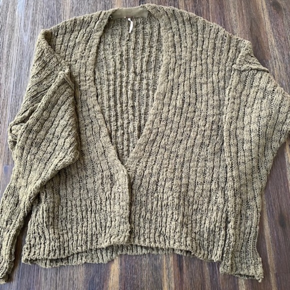Free People Sweaters - Free People Boho Oversized Fun Times Knit Cardigan Womens Sz XS